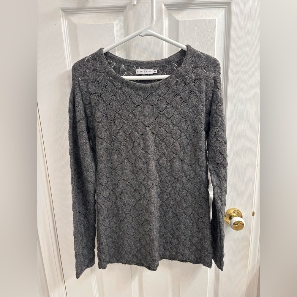 ALFRED SUNG Charcoal Knit Top